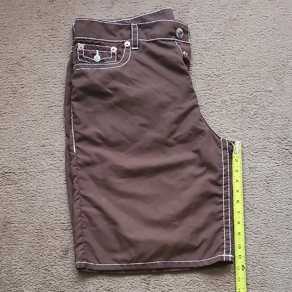 True Religion Brown Flat Front Shorts - Picture 8 of 14